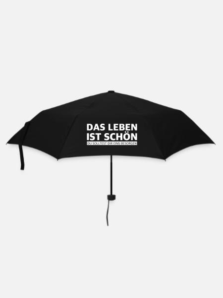 Das Leben ist schön | Motivation, Neuanfang - Regenschirm (klein) - Schwarz