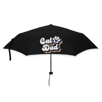 Cat Dad - Retro Kitty Cat Paw Cat Lover Dad Gift - Umbrella (small) - black - Front