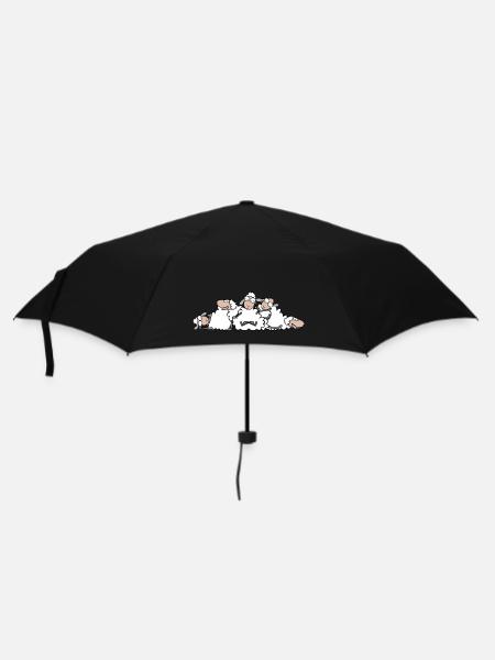 schlafende Schafe - Regenschirm (klein) - Schwarz