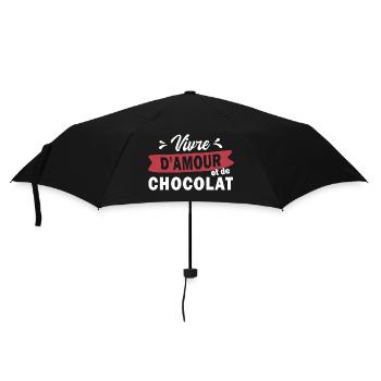 Vivre d'amour et de chocolat - Parapluie standard - noir - Devant