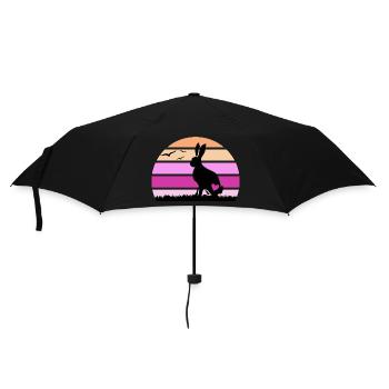 Lapin « happy knocker hops » oreille de lapin - Parapluie standard - noir - Devant
