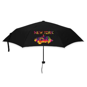 New York City in bunten leuchtenden Farben - Regenschirm (klein) - Schwarz - Vorne
