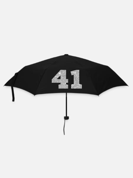 Numéro 41 paillettes argenté - 41e anniversaire - Parapluie standard - noir