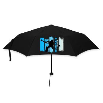 hockey I gardien de but bleu grunge hockey sur gazon - Parapluie standard - noir - Devant