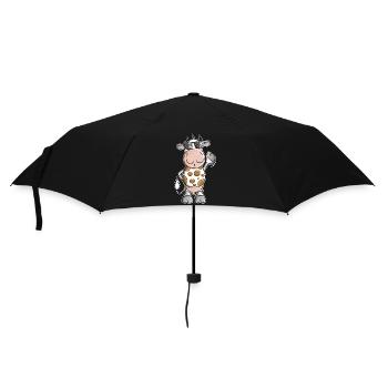 Cool cow with sunglasses - Umbrella (small) - black - Front
