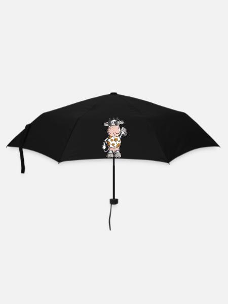 Coole Kuh mit Sonnenbrille - Regenschirm (klein) - Schwarz
