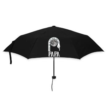 Papa I Love You To The Moon And Back - Regenschirm (klein) - Schwarz - Vorne