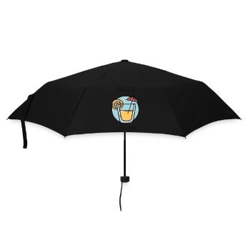 Hallo Urlaub - Regenschirm (klein) - Schwarz - Vorne