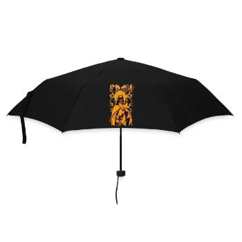 Priez « Priez » avec un squelette et une croix chrétienne - Parapluie standard - noir - Devant