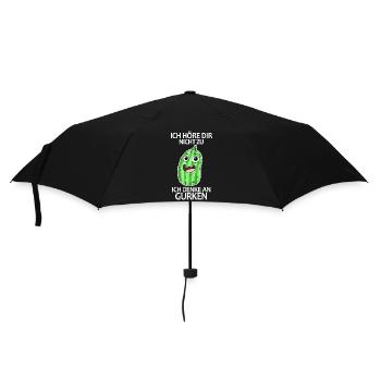 Ich denke an Gurken - Regenschirm (klein) - Schwarz - Vorne