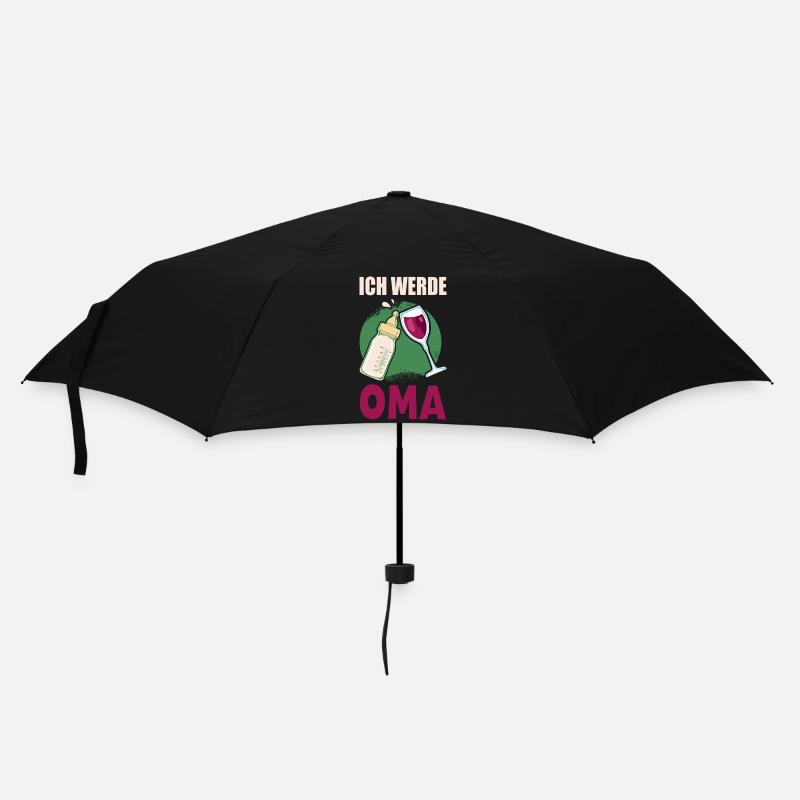ICH WERDE OMA Geschenke zur Geburt des Enkelkindes - Regenschirm (klein) - Schwarz