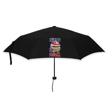 American Football Burger Spieler Cartoon Fan - Regenschirm (klein) - Schwarz - Vorne