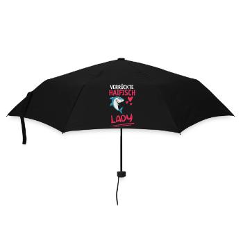 Haifisch Lady Frauen Ozean Tier Geschenk Hai - Regenschirm (klein) - Schwarz - Vorne