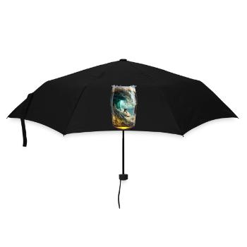 Surfing in a beer glass - Umbrella (small) - black - Front