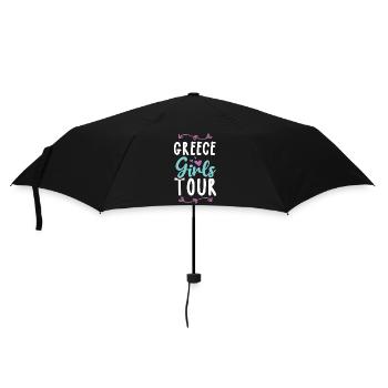 Griechenland Girls Tour - Regenschirm (klein) - Schwarz - Vorne