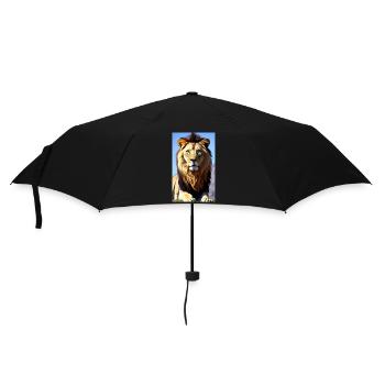Leo | Animal | Predator | Roar | King | Africa - Umbrella (small) - black - Front