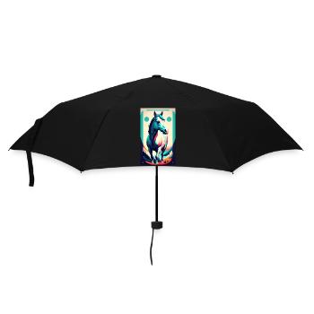 Cheval | Équitation | Animal | Monture | Coloré - Parapluie standard - noir - Devant