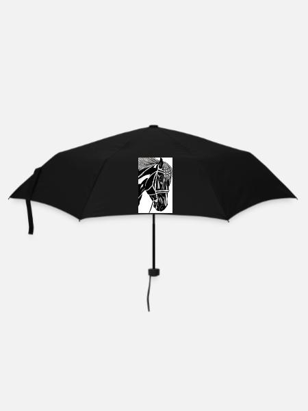 Pferd | reiten | Tier | Reittier | Bunt - Regenschirm (klein) - Schwarz
