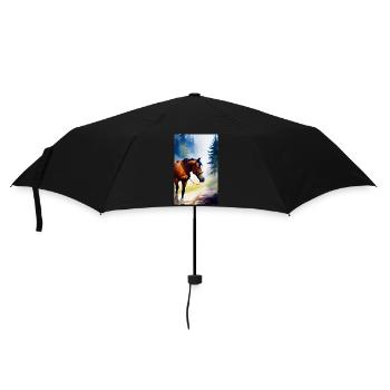 Cheval | Équitation | Animal | Monture | Coloré - Parapluie standard - noir - Devant