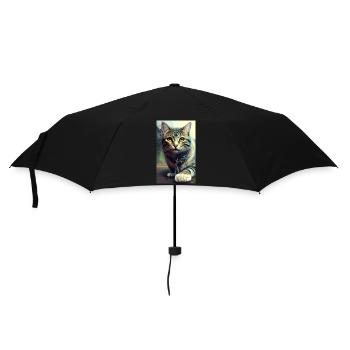 Cat | Pet | Cat Fan | cute | Kitten - Umbrella (small) - black - Front