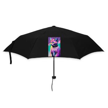 Katze | Haustier | Katzenfan | niedlich | Kätzchen - Regenschirm (klein) - Schwarz - Vorne
