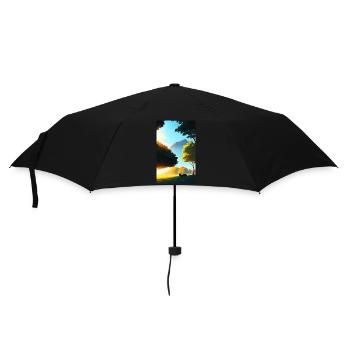 Katze | Haustier | Katzenfan | niedlich | Kätzchen - Regenschirm (klein) - Schwarz - Vorne