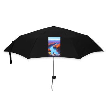 Katze | Haustier | Katzenfan | Anime | Kätzchen - Regenschirm (klein) - Schwarz - Vorne