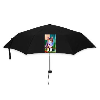 Chat | Animal de compagnie | Fan de chat | mignon | Chaton - Parapluie standard - noir - Devant