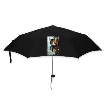 Chat | Animal de compagnie | Fan de chat | mignon | Chaton - Parapluie standard - noir - Devant