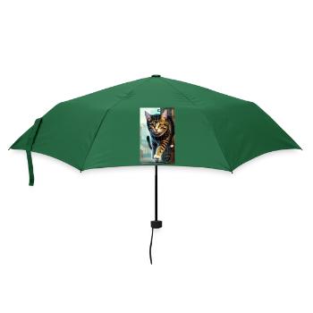 Katze | Haustier | Katzenfan | niedlich | Kätzchen - Regenschirm (klein) - Flaschengrün - Vorne