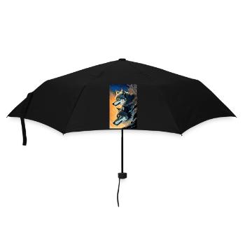 Wolf | Predator | Dog | Mystical - Umbrella (small) - black - Front