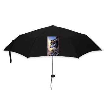 Wolf | Predator | Dog | Mystical - Umbrella (small) - black - Front