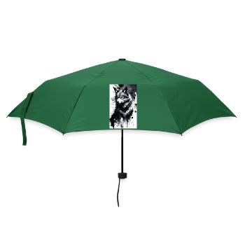Wolf | Raubtier | Hund | Mystisch - Regenschirm (klein) - Flaschengrün - Vorne