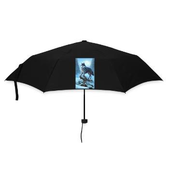 Wolf | Raubtier | Hund | Mystisch - Regenschirm (klein) - Schwarz - Vorne