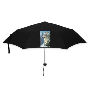Wolf | Raubtier | Hund | Mystisch - Regenschirm (klein) - Schwarz - Vorne