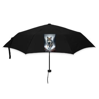 Wolf | Raubtier | Hund | Mystisch - Regenschirm (klein) - Schwarz - Vorne
