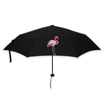 pink flamingo, summertime, vacation time, beach, sea - Umbrella (small) - black - Front