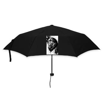 Löwe | Tier | Raubtier | Brüllen | König | Afrika - Regenschirm (klein) - Schwarz - Vorne