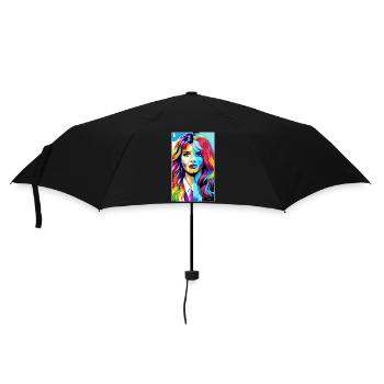Woman | Face | Girls | Anime - Umbrella (small) - black - Front
