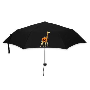 Giraffe Halloween Kürbis - Regenschirm (klein) - Schwarz - Vorne