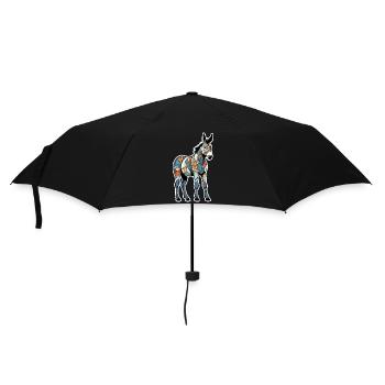Âne / Animal / Animal gris / Crinière / iah / Lasstier - Parapluie standard - noir - Devant