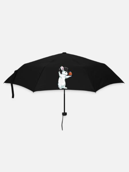 Hase Ostern Zauberer - Regenschirm (klein) - Schwarz