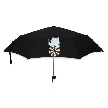 Katze Dart Dartpfeil Dartscheibe - Regenschirm (klein) - Schwarz - Vorne