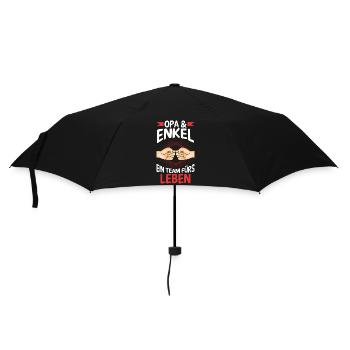 Großvater Opa und Enkel - Regenschirm (klein) - Schwarz - Vorne