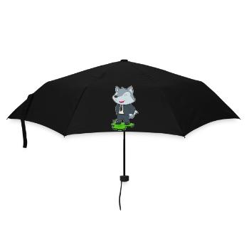 Wolf Bräutigam Krawatte Hochzeit - Regenschirm (klein) - Schwarz - Vorne