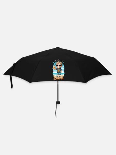 Hallo Sommer - Regenschirm (klein) - Schwarz