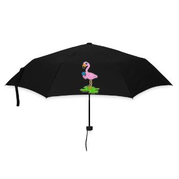Sucette de flamant rose - Parapluie standard - noir - Devant