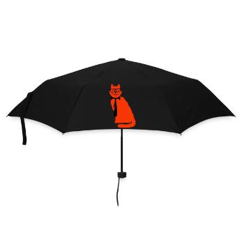 Smart Nerd Cat Horn-Rimmed Glasses Geek Tie Glasses - Umbrella (small) - black - Front