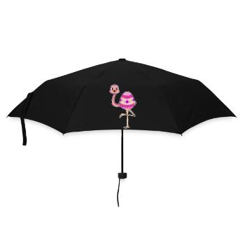 Flamingo Ostern Osterei - Regenschirm (klein) - Schwarz - Vorne