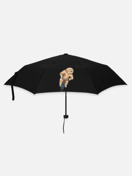 Faultier Fahrrad - Regenschirm (klein) - Schwarz